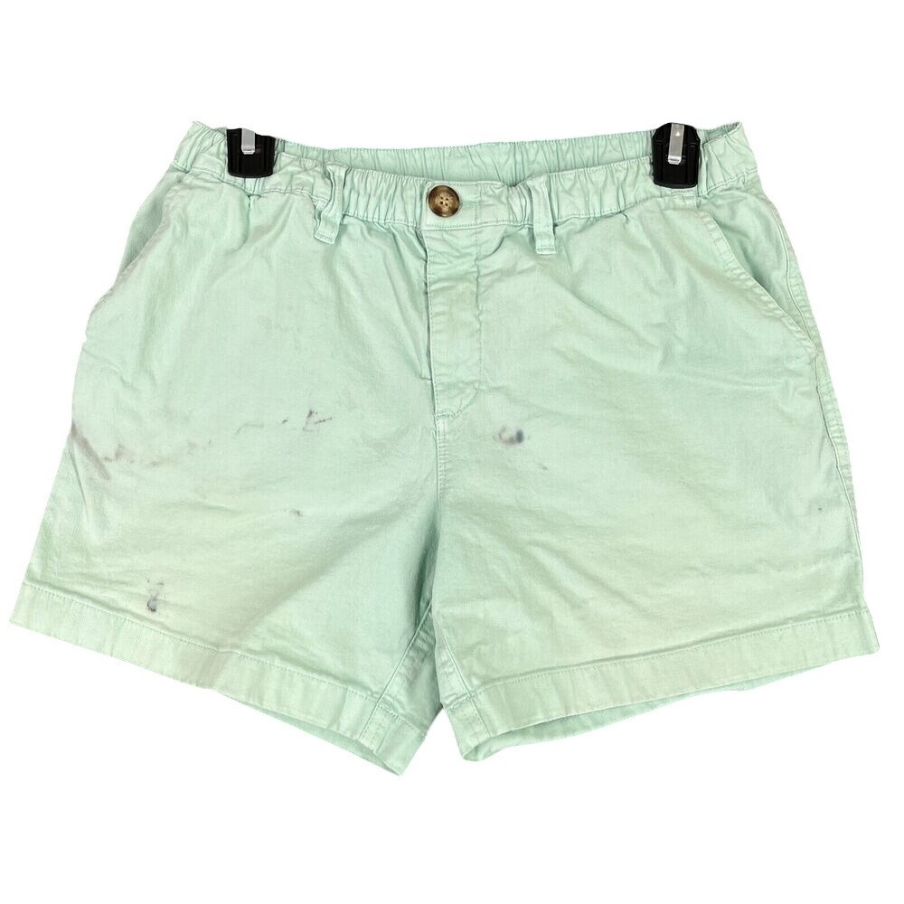 Chubbies Shorts‎ Mens Small Green Cotton Machine Wash Elastic Waist Preppy
